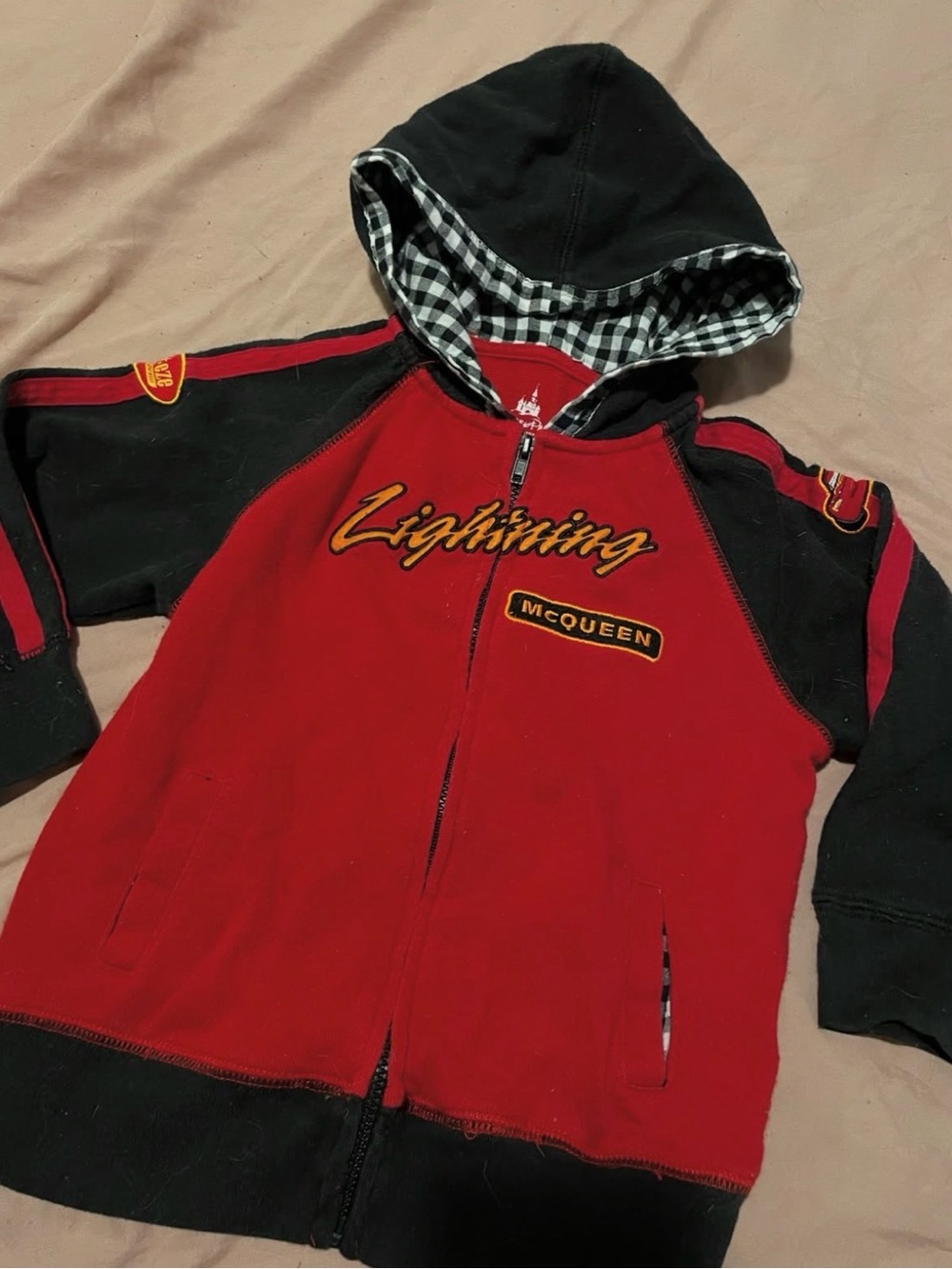 Disney Lightning McQueen Red and Black Zip-Up Hoodie